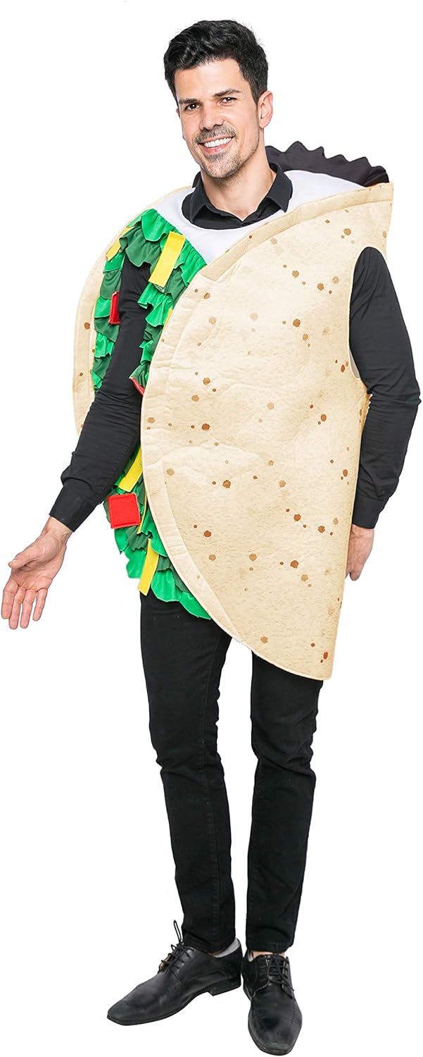 Spooktacular Creations Taco Costume Adult Halloween Costume Burrito Food Costume for Halloween Dress Up Cosplay Party-2