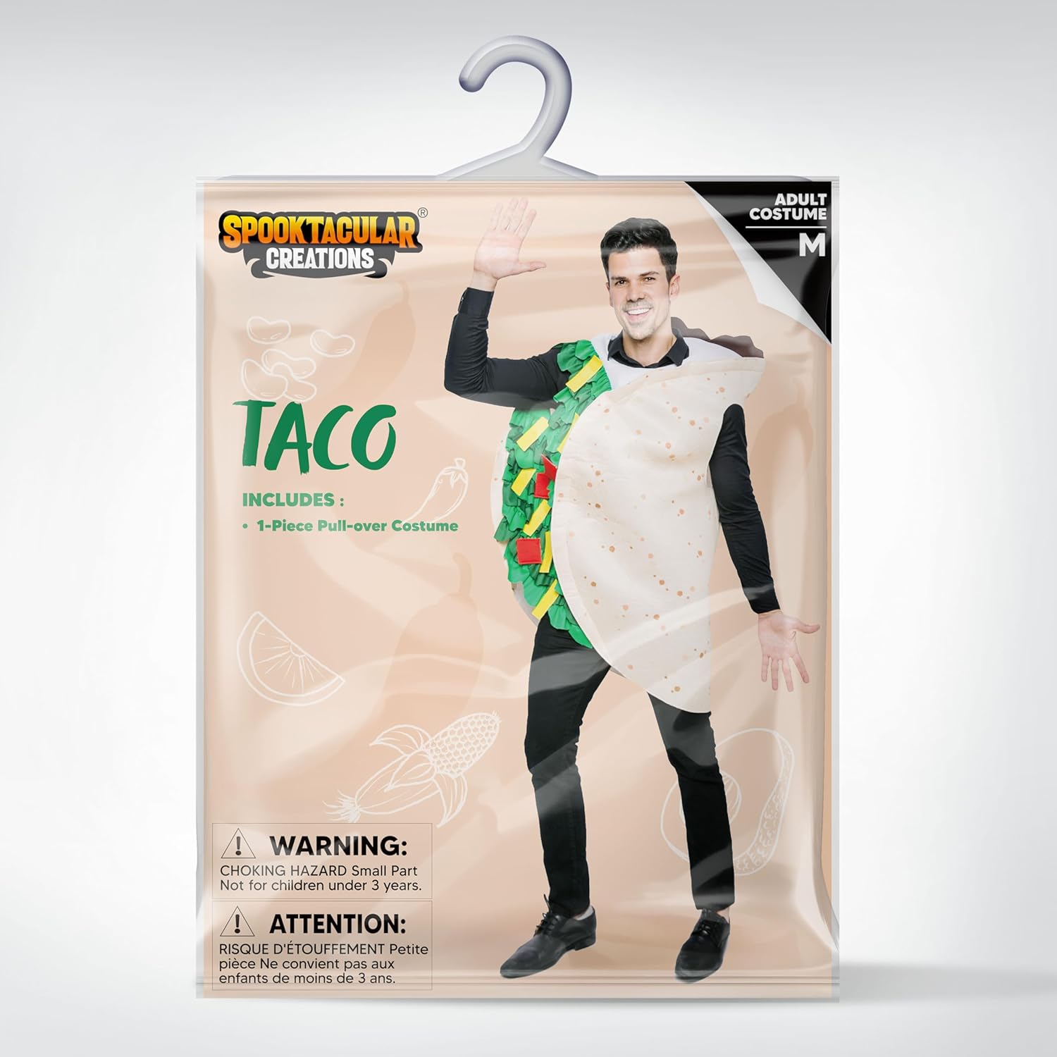 Spooktacular Creations Taco Costume Adult Halloween Costume Burrito Food Costume for Halloween Dress Up Cosplay Party-5