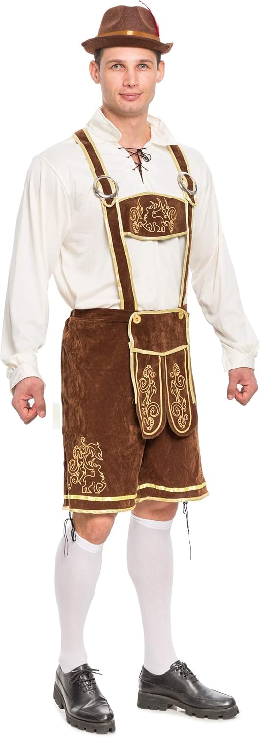 Spooktacular Creations Men’s German Bavarian Oktoberfest Costume Set, Beer Costume Hat for Adults Halloween and Beer Festival-1