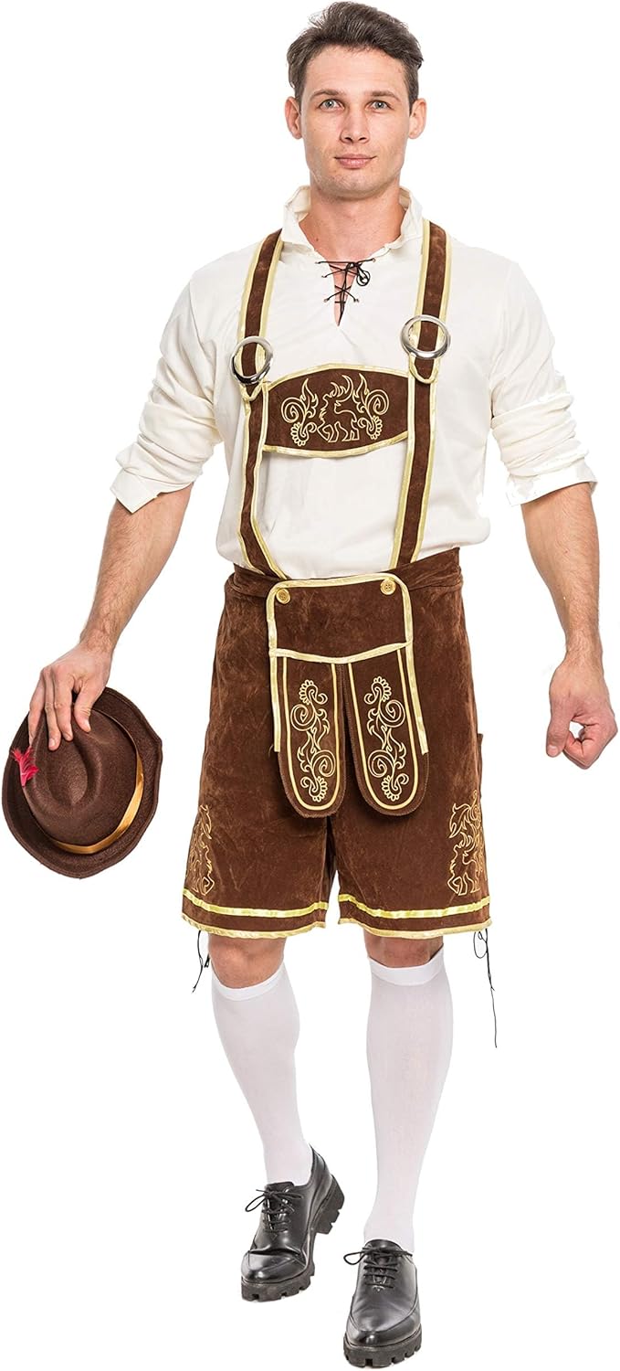 Spooktacular Creations Men’s German Bavarian Oktoberfest Costume Set, Beer Costume Hat for Adults Halloween and Beer Festival-3