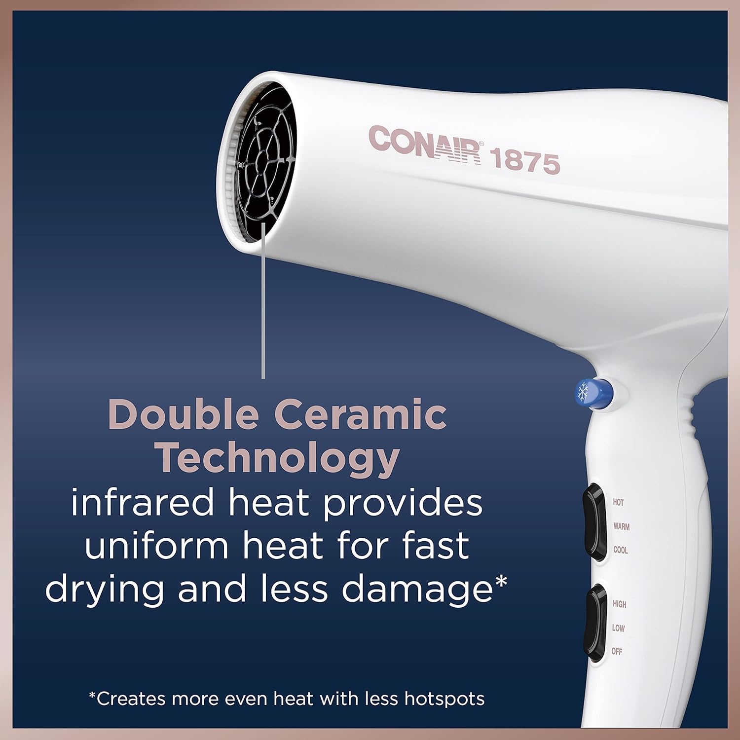 Conair Double Ceramic Hair Dryer | Blow Dryer with Ionic Conditioning | Includes Concentrator-1