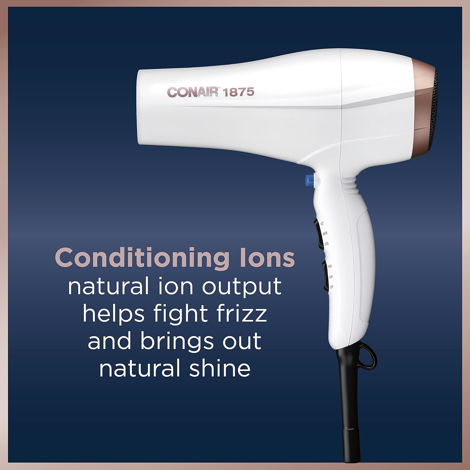 Conair Double Ceramic Hair Dryer | Blow Dryer with Ionic Conditioning | Includes Concentrator-2