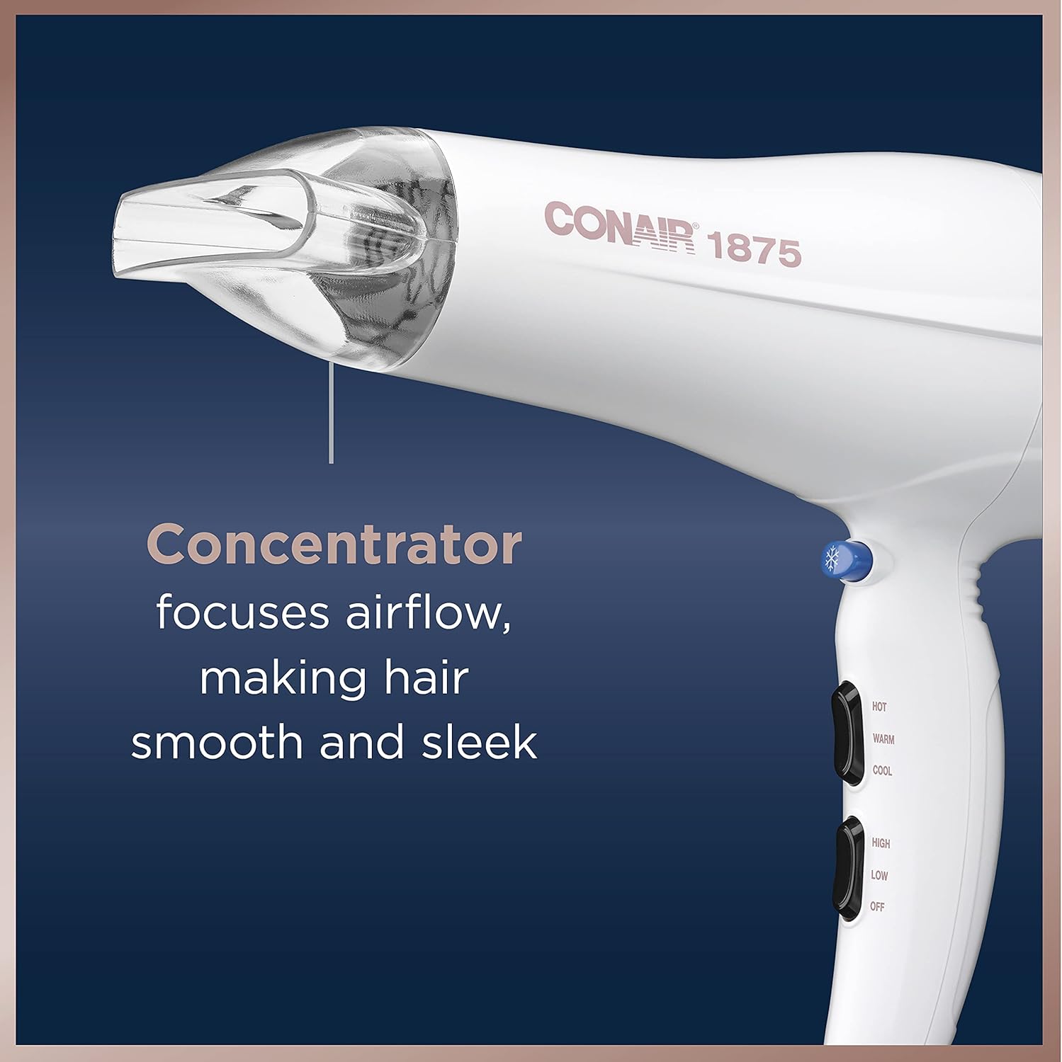 Conair Double Ceramic Hair Dryer | Blow Dryer with Ionic Conditioning | Includes Concentrator-4