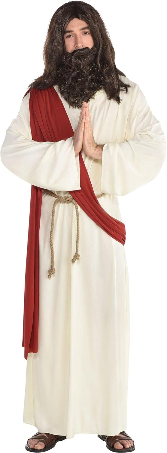 Amscan Mens Jesus Costume Set - Standard Adult Size White-0