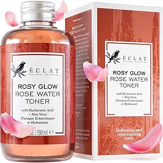 Rose Water Toner - Pure Rose Water with Hyaluronic Acid & Aloe Vera, Pore Minimizer Facial Toner, Hydrating Face Toner for Women, Rejuvenating and Soothing Skin Toner