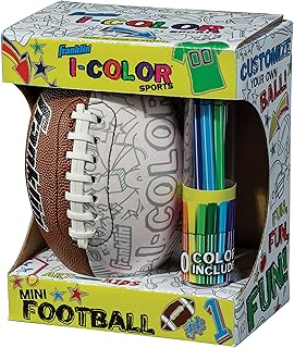 Franklin Sports iColor Kids Mini Football or Soccer Ball- Custom Color Youth Junior Ball with Markers Included - Design Your Own Football or Soccer Ball for Kids + Toddlers