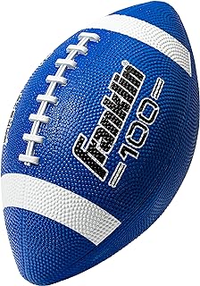 Franklin Sports Kids Junior Football - Grip-Rite 100 Youth Junior Size Rubber Footballs - Peewee Kids Durable Outdoor Rubber Footballs - Single Footballs + 6 Football Bulk Packs Available