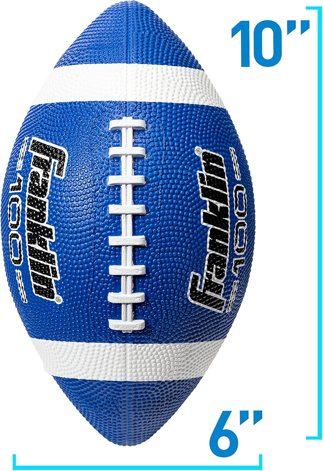 Franklin Sports Kids Junior Football - Grip-Rite 100 Youth Junior Size Rubber Footballs - Peewee Kids Durable Outdoor Rubber Footballs - Single Footballs + 6 Football Bulk Packs Available-5