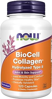 NOW Foods Supplements, BioCell Collagen® Hydrolyzed Type II, Clinically Validated, 120 Veg Capsules