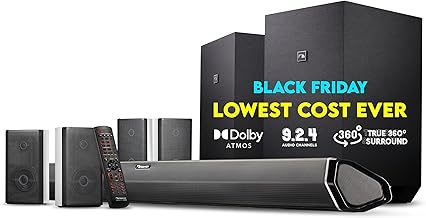 Nakamichi Shockwafe Ultra 9.2.4 Channel 1000W Dolby Atmos/DTS:X Soundbar with Dual 10" Subwoofers (Wireless) & 4 Rear Surround Speakers. Enjoy Plug and Play Explosive Bass & High End Cinema