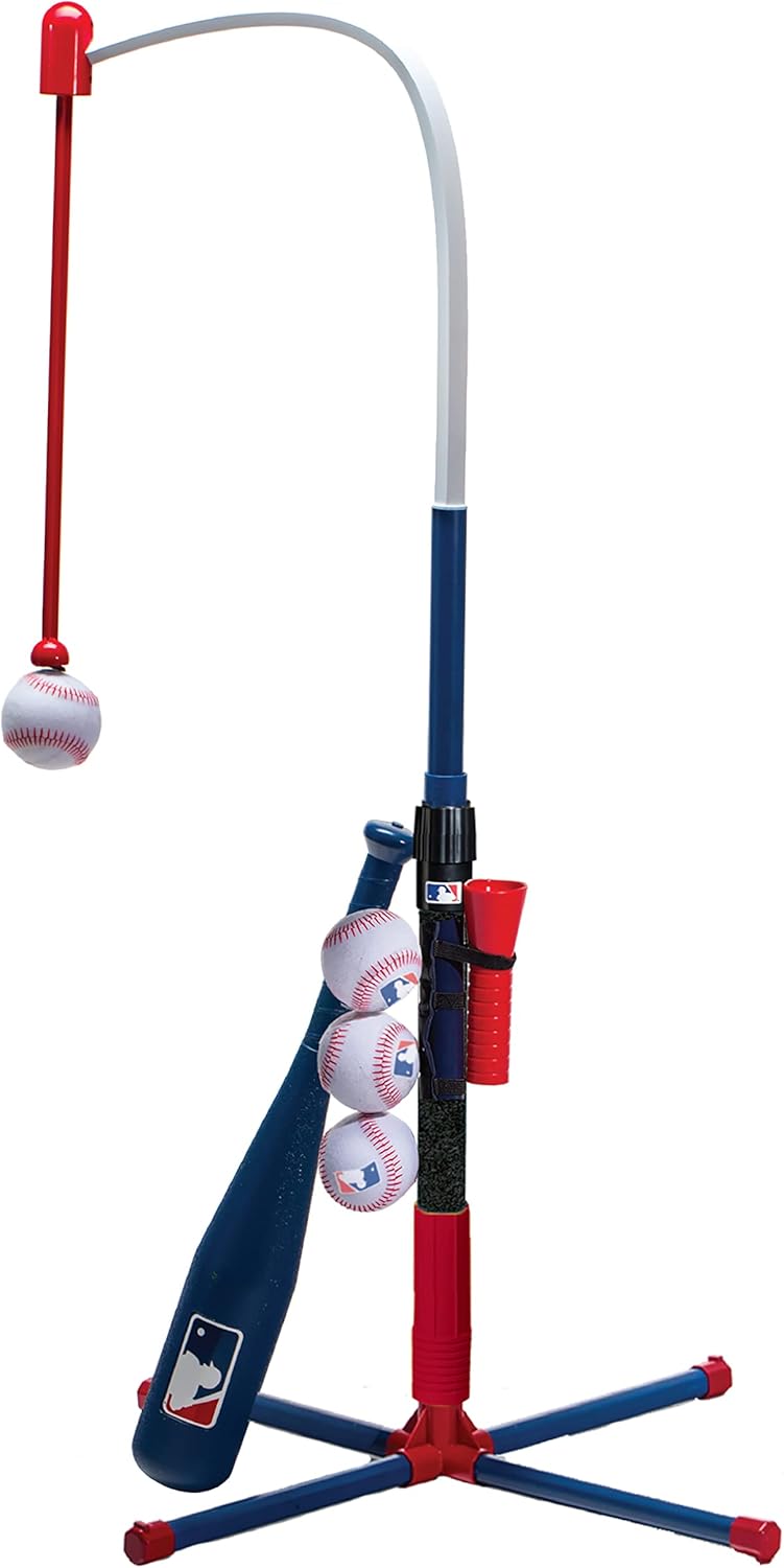 Franklin Sports Grow-with-Me Kids Baseball Batting Tee + Stand Set for Youth + Toddlers - Youth Baseball, Softball + Teeball Hitting Tee Set for Boys + Girls-0