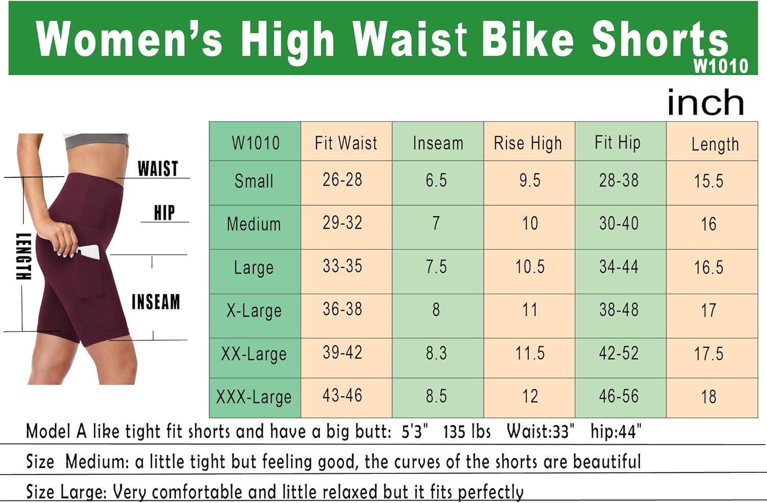 CADMUS Women's High Waist Spandex Yoga Shorts for Bike Running Two Side Pockets-3