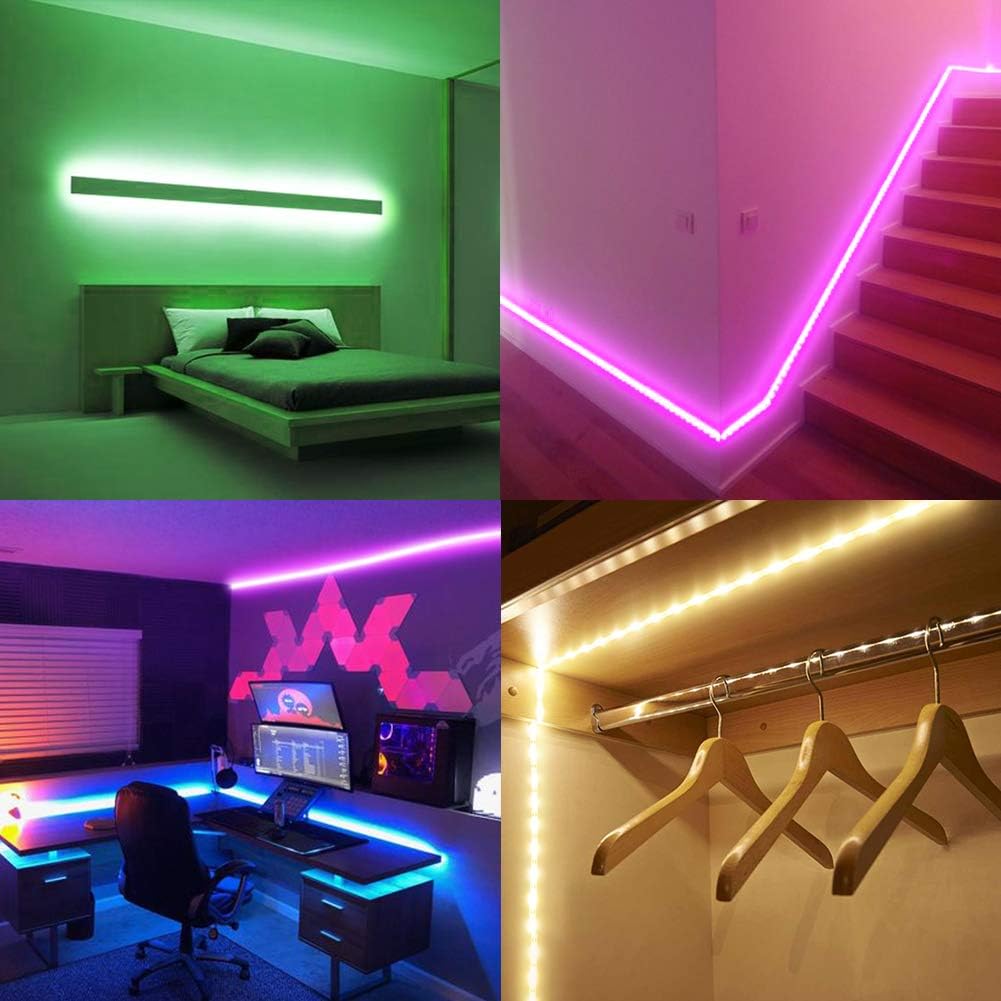 DAYBETTER Led Strip Lights 16.4ft Waterproof Color Changing Led Lights with Remote Controller-1