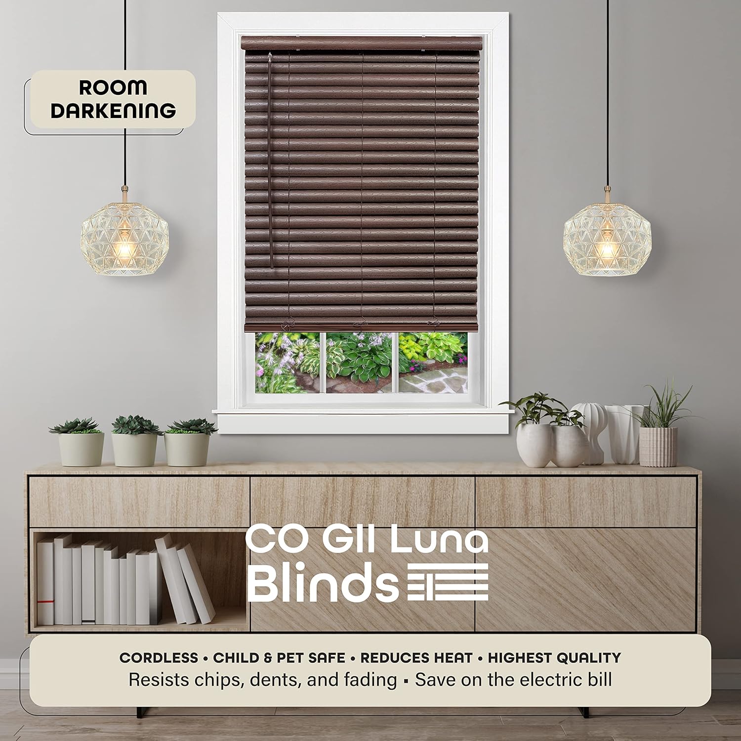 Achim Home Furnishings LUG230MH04 Window Blinds, 30 x 64 inches, Mahogany-1