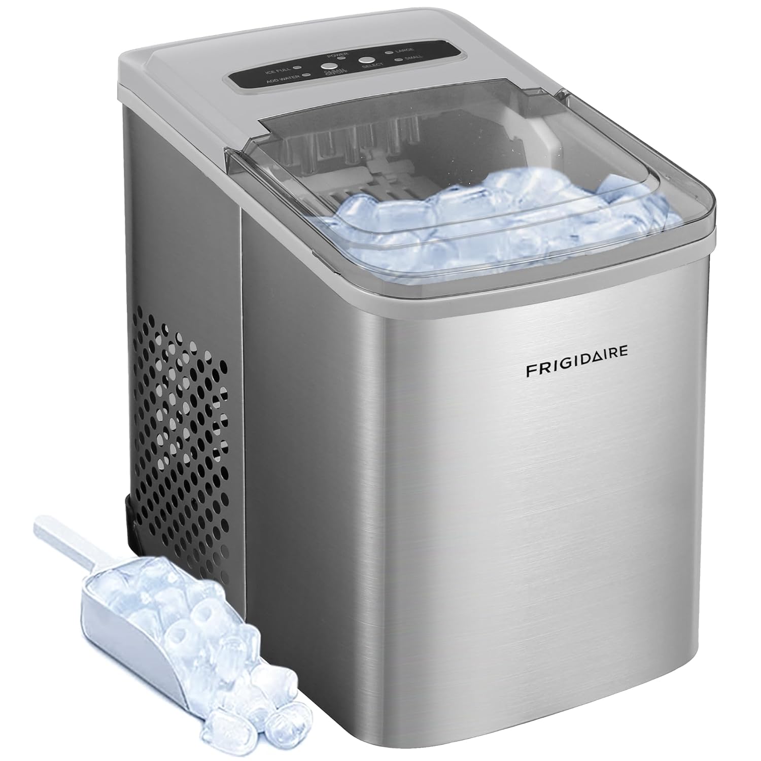 Frigidaire Countertop Ice Maker, Compact Machine, 26 lbs per day, Stainless-0