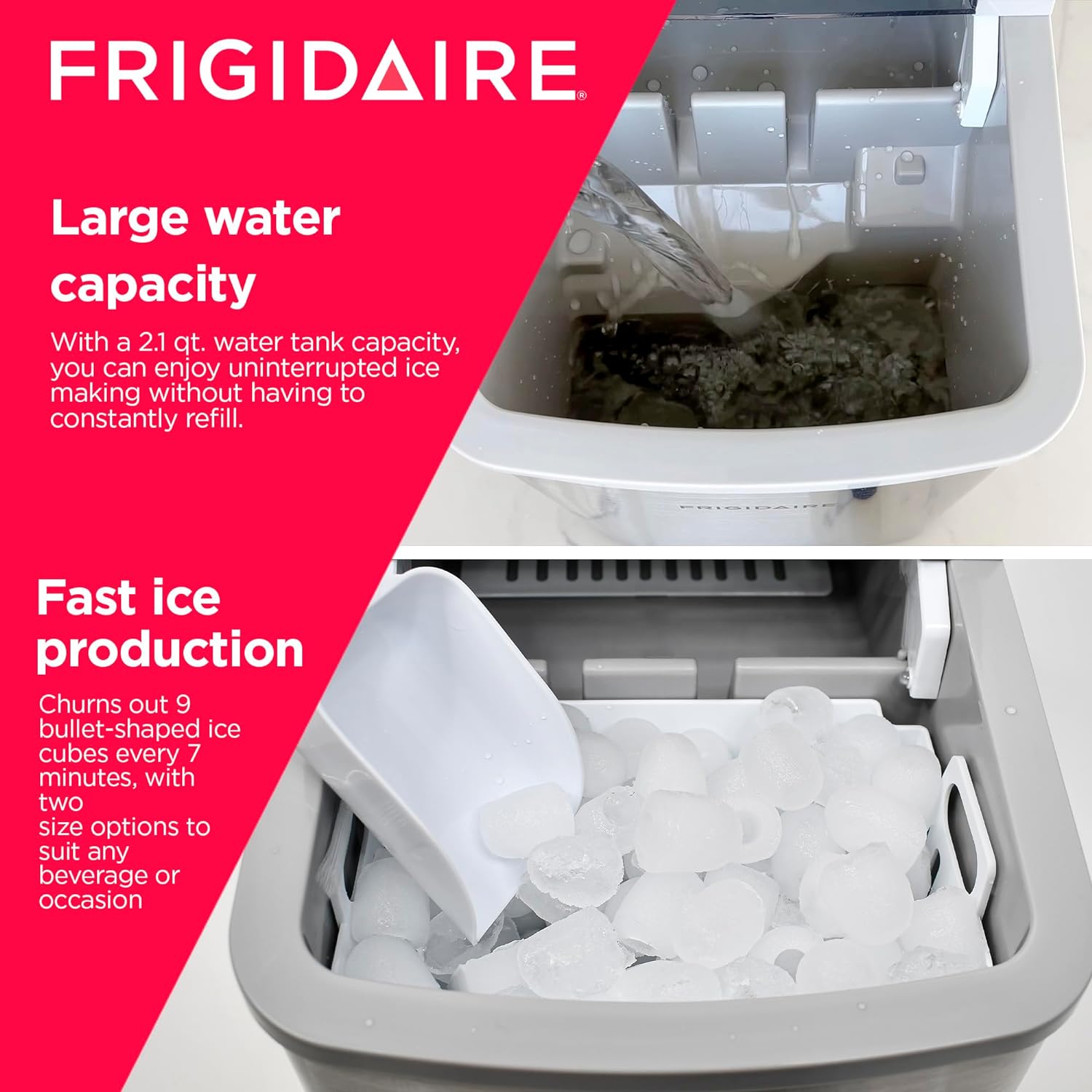 Frigidaire Countertop Ice Maker, Compact Machine, 26 lbs per day, Stainless-3