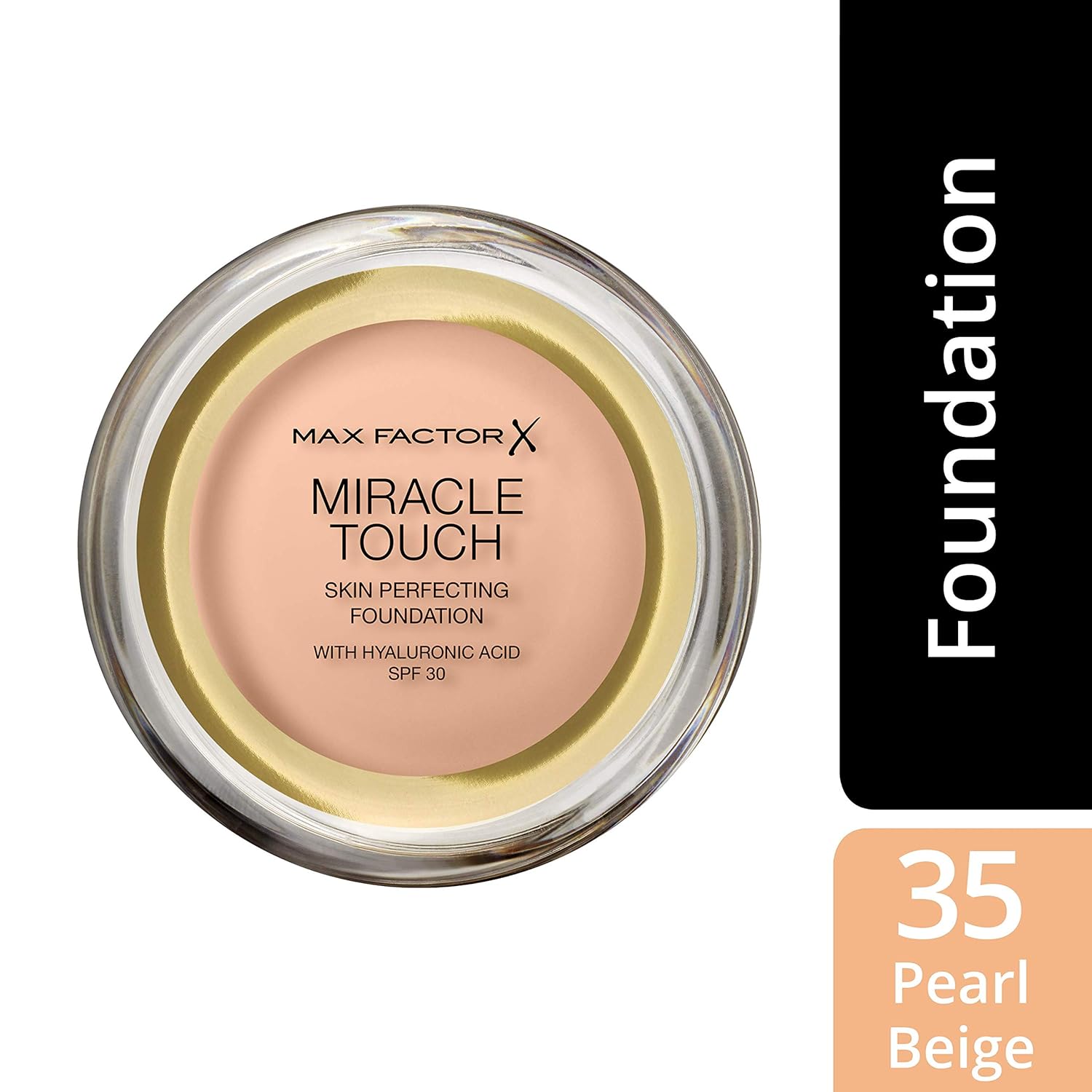 Max Factor Miracle Touch Foundation, New and Improved Formula, SPF 30 and Hyaluronic Acid, 35 Pearl Beige-1