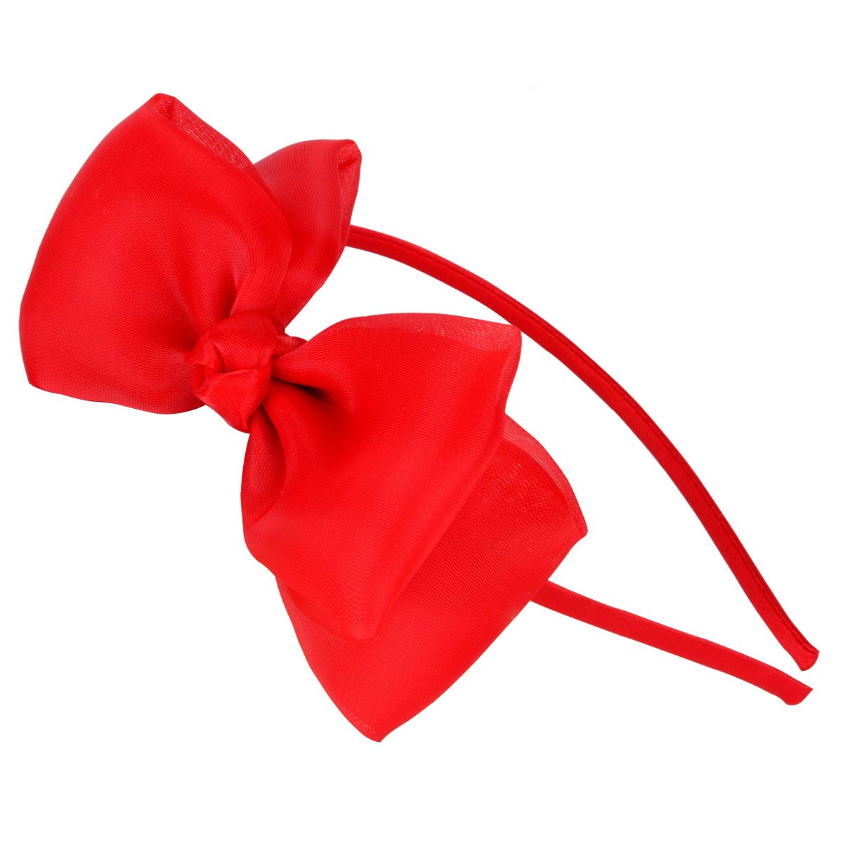 Bow Hairband Soft Elastic Lace Bowknot Headband for Women and Girls, Perfect Hair Accessories for Party and Cosplay (Red)-0