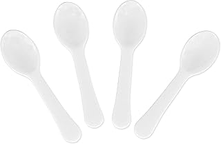 Gmark 200pc 3" Taster Spoons Plastic Mini Spoons, Ice Cream Spoons Dessert Spoons White 1 Box Set GM1002I