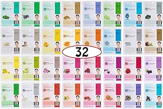 DERMAL 32 Combo A+B Set Collagen Essence Korean Face Mask - Hydrating and Soothing Facial Mask with Panthenol - Hypoallergenic Self Care Sheet Mask for All Skin Types - Natural Home Spa Treatment Mask