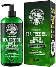 Viking Revolution Tea Tree Body Wash Soap for Men - Helps Athlete's Foot, Jock Itch, Eczema & Body Odors - Extra Strength Tea Tree Oil Men's Body and Foot Wash