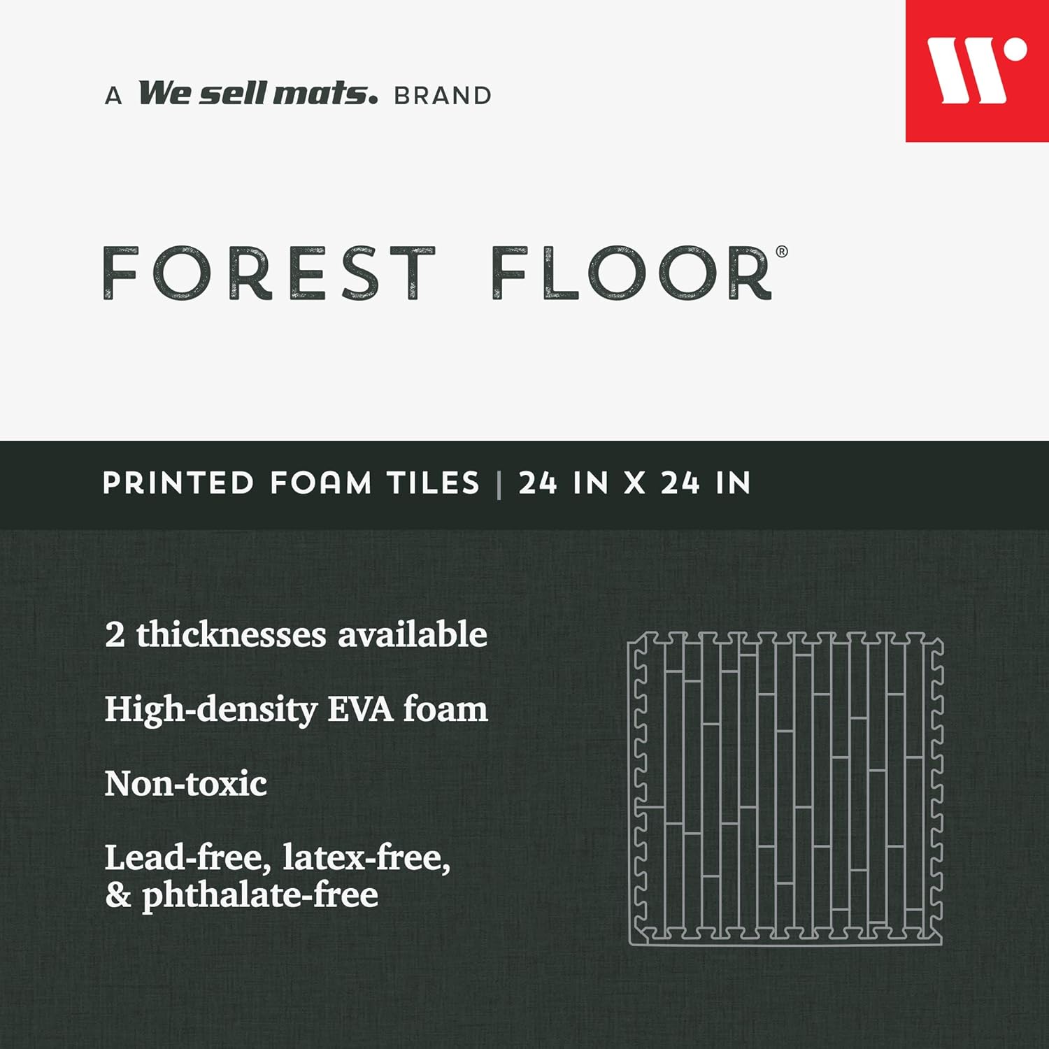 Forest Floor 3/8 Inch Thick Printed Foam Tiles, Premium Wood Grain Interlocking Foam Floor Mats, Anti-Fatigue Flooring – Stylish Flooring Solution-1