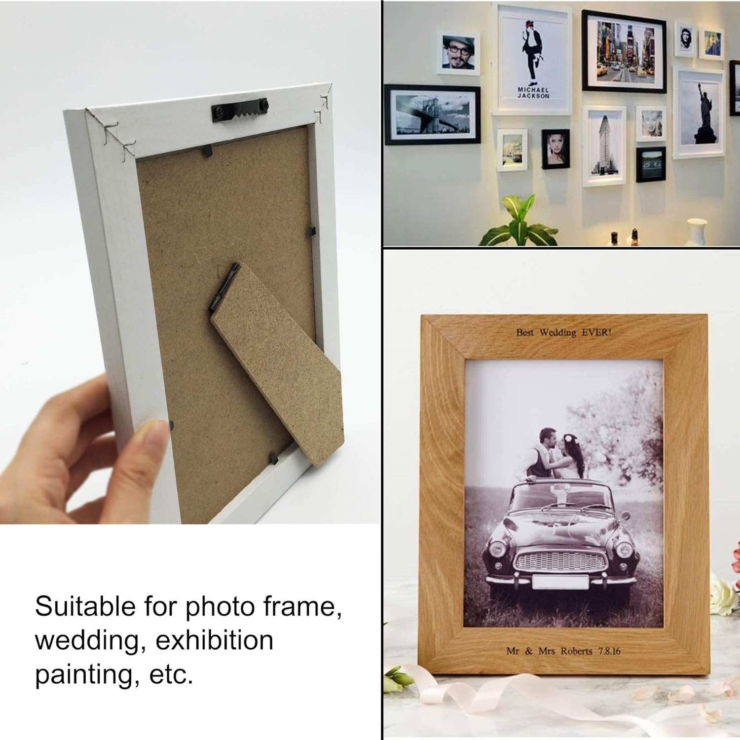 50 Pack Small Sawtooth Picture Hangers Steel Picture Hanging Picture Frames Hangers with Screws Picture Hang Solutions, for Hanging Clock Paintings Artwork Picture Frame Hook Photos (Black)-6