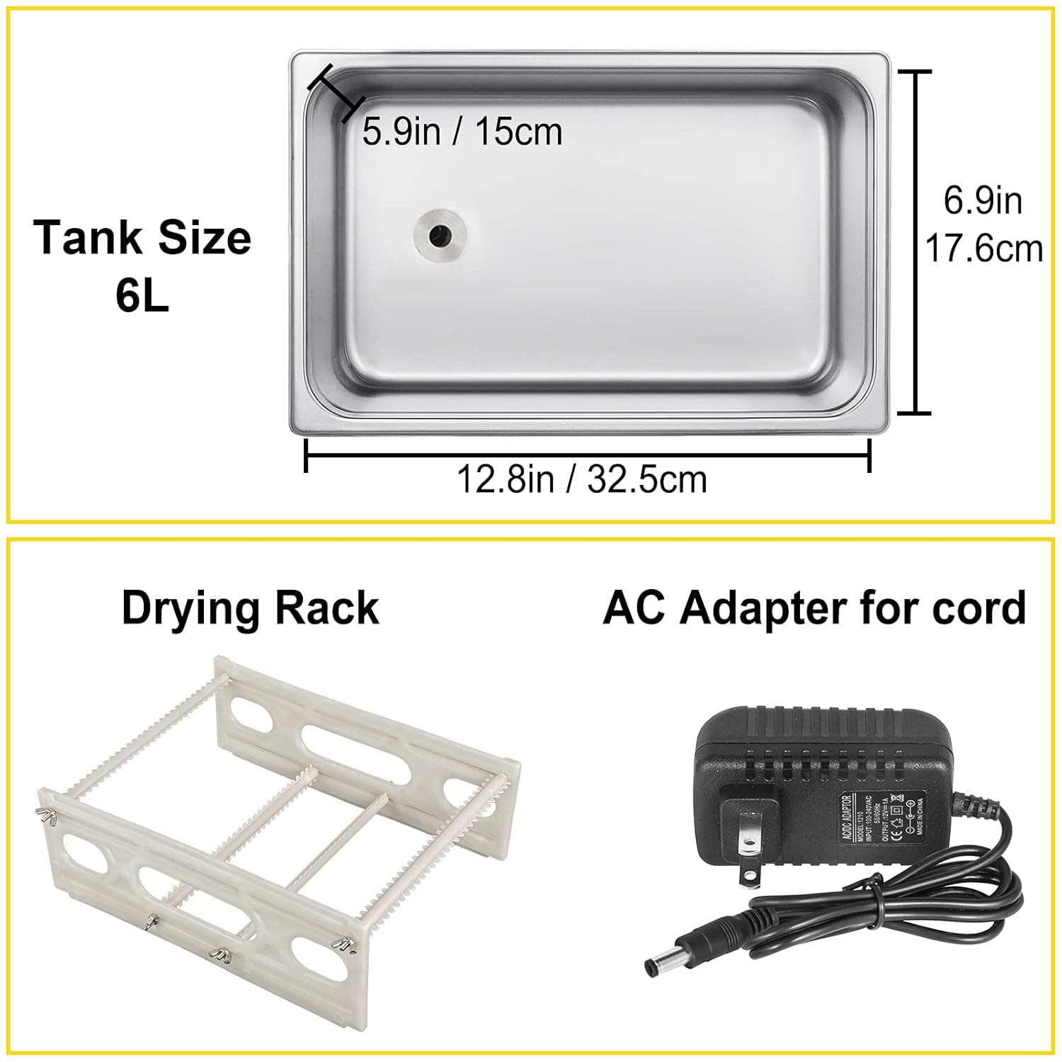 Happybuy Ultrasonic Cleaner 6L Ultrasonic Vinyl Cleaner 7-12 Inch 8 Records Ultrasonic Vinyl Cleaning Machine 180W Ultrasonic Records Cleaner with Drying Rack for Home Store-6