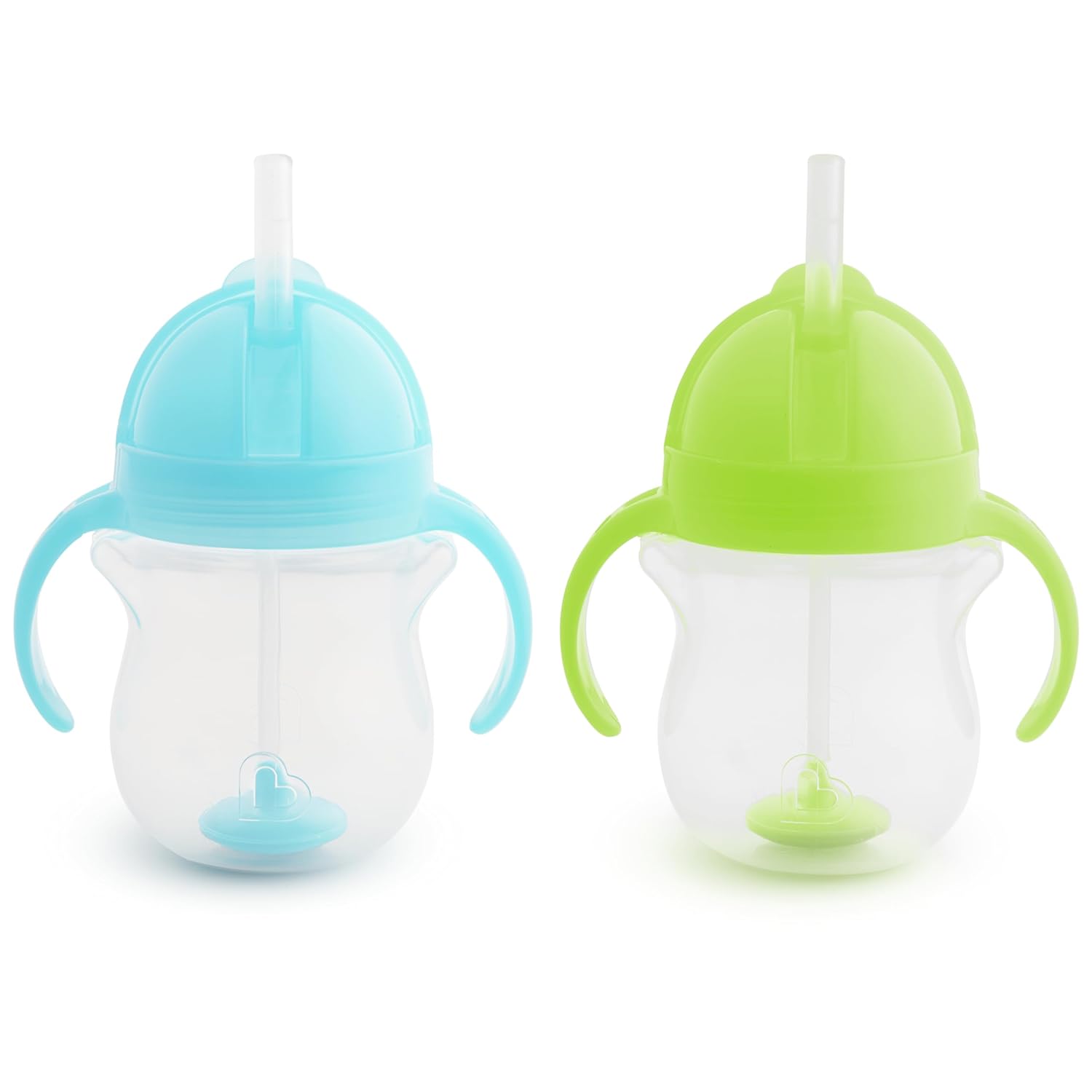 Munchkin® Any Angle™ Weighted Straw Trainer Cup with Click Lock™ Lid, 7 Ounce, 2 Pack, Blue/Green-0