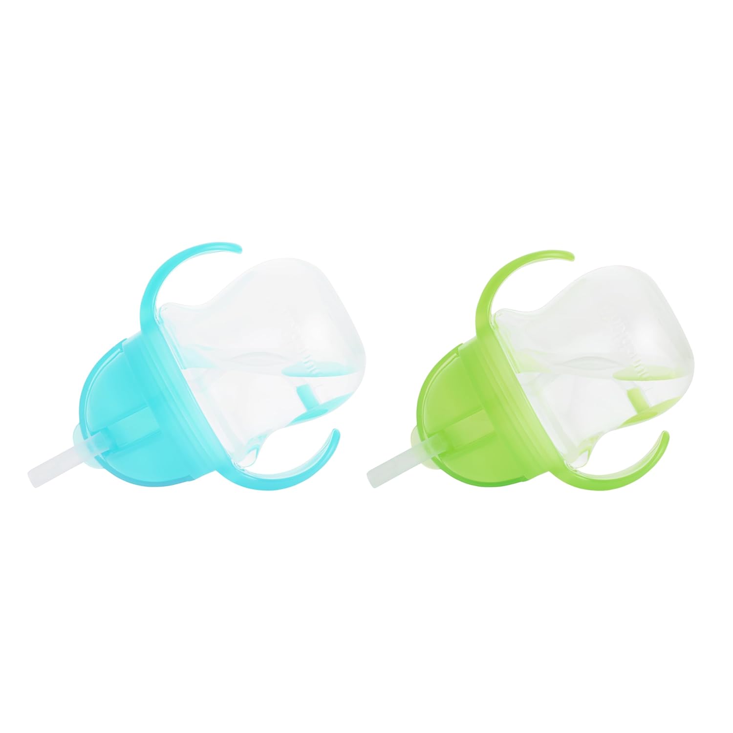 Munchkin® Any Angle™ Weighted Straw Trainer Cup with Click Lock™ Lid, 7 Ounce, 2 Pack, Blue/Green-1