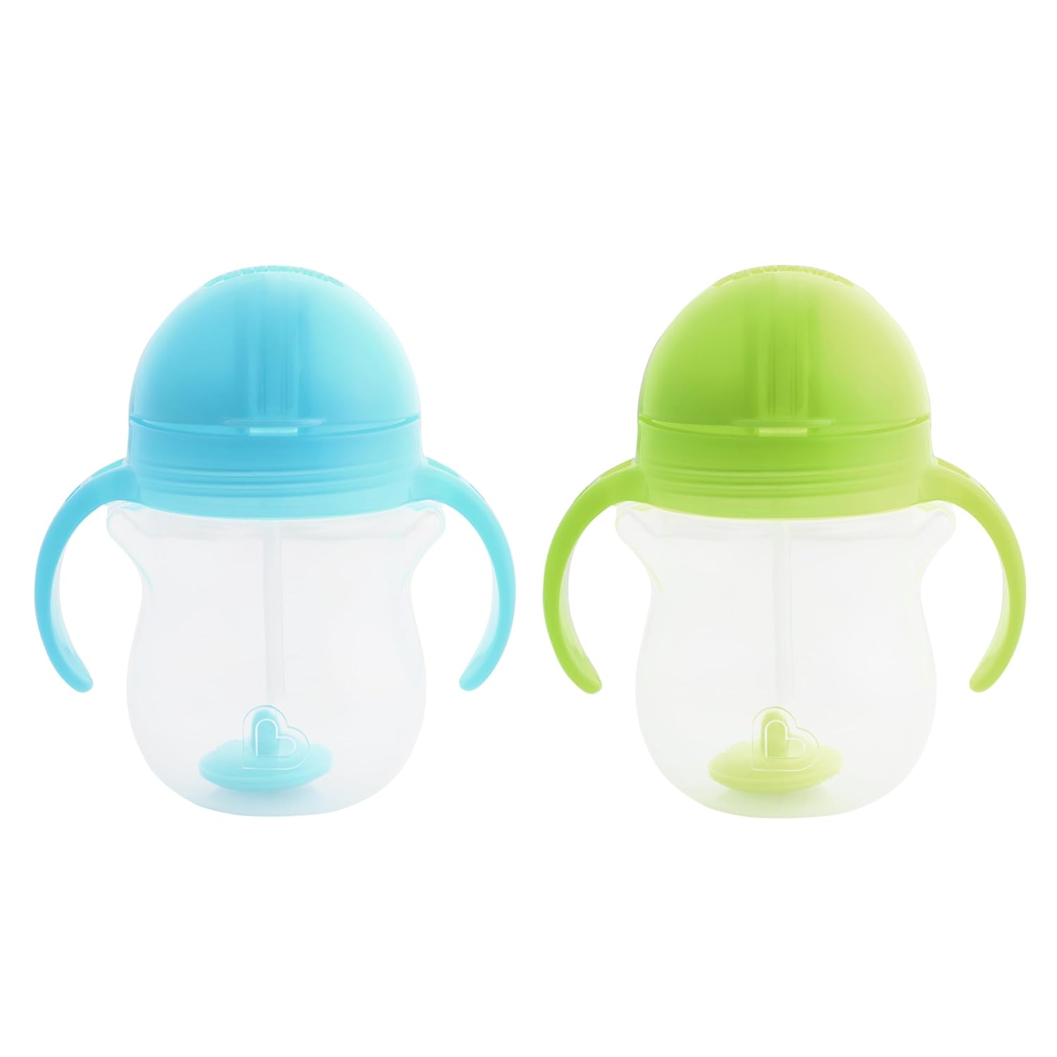 Munchkin® Any Angle™ Weighted Straw Trainer Cup with Click Lock™ Lid, 7 Ounce, 2 Pack, Blue/Green-2