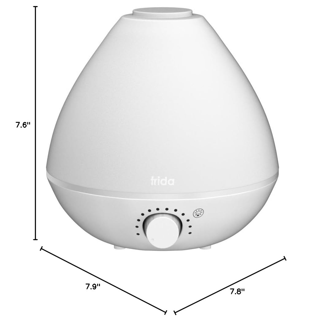 Frida Baby 3-in-1 Cool Mist Humidifier for Baby with Diffuser + Nightlight, Baby Humidifier for Bedroom, Nursery + Large Rooms, Quiet, Auto Shut Off, Runs +24hrs-6