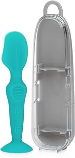 Dr. Talbot's Diaper Cream Brush for Babies - Diaper Rash Cream Applicator with Suction Base and Hygienic Case - Mini Size - Aqua Blue