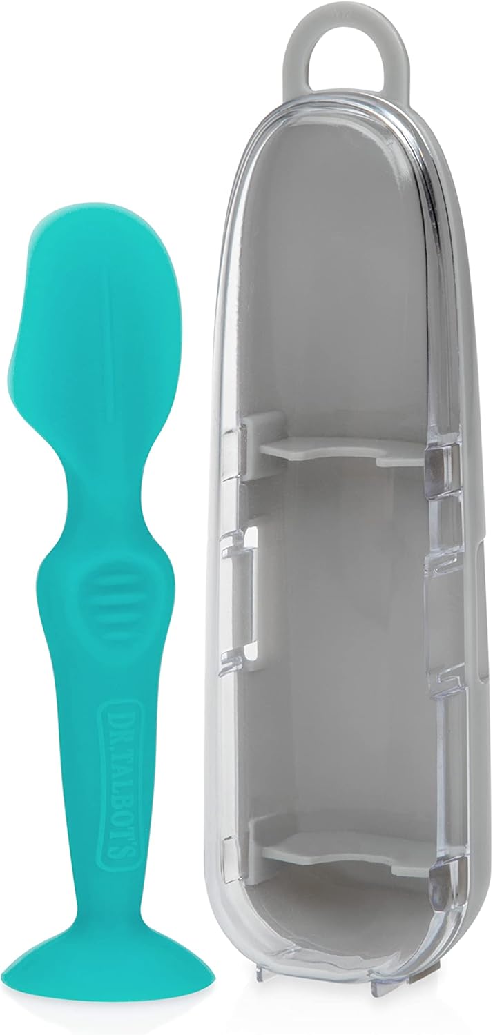 Dr. Talbot's Diaper Cream Brush for Babies - Diaper Rash Cream Applicator with Suction Base and Hygienic Case - Mini Size - Aqua Blue-0