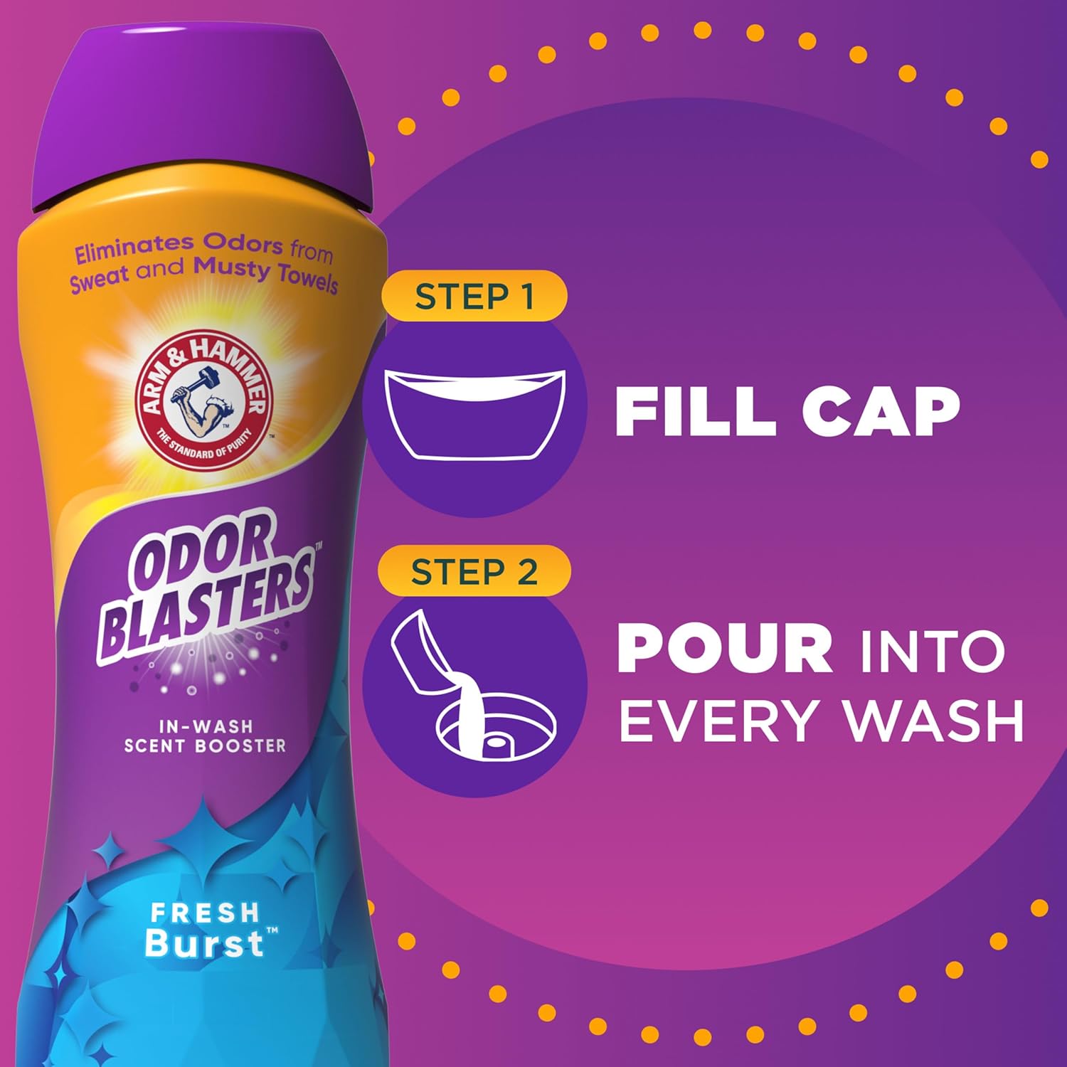 Arm & Hammer Odor Blasters In-Wash Scent Booster - Fresh Burst, 37.8oz-4