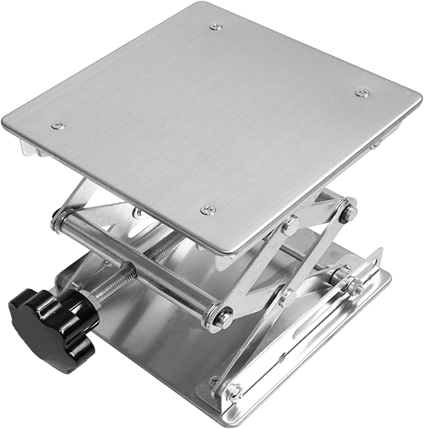 OESS Lift Table Lab Stand Lifter Scientific Scissor Lifting Jack Platform 6''X 6'' Stainless Steel-0