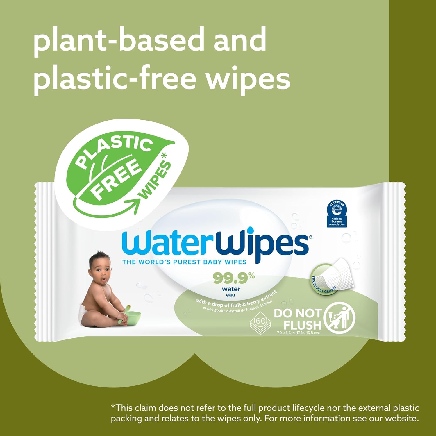 WaterWipes Plastic-Free Textured Clean, Toddler & Baby Wipes, 99.9% Water Based Wipes, Unscented & Hypoallergenic for Sensitive Skin, 540 Count (9 packs), Packaging May Vary-4