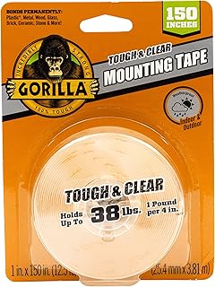 Gorilla Tough & Clear Double Sided Adhesive Mounting Tape; Extra Large; 1" x 150"; Clear; (Pack of 1)