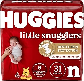 HUGGIES Newborn Diapers, Little Snugglers Baby Diapers, Size Newborn (up to 10 lbs), 31 Count