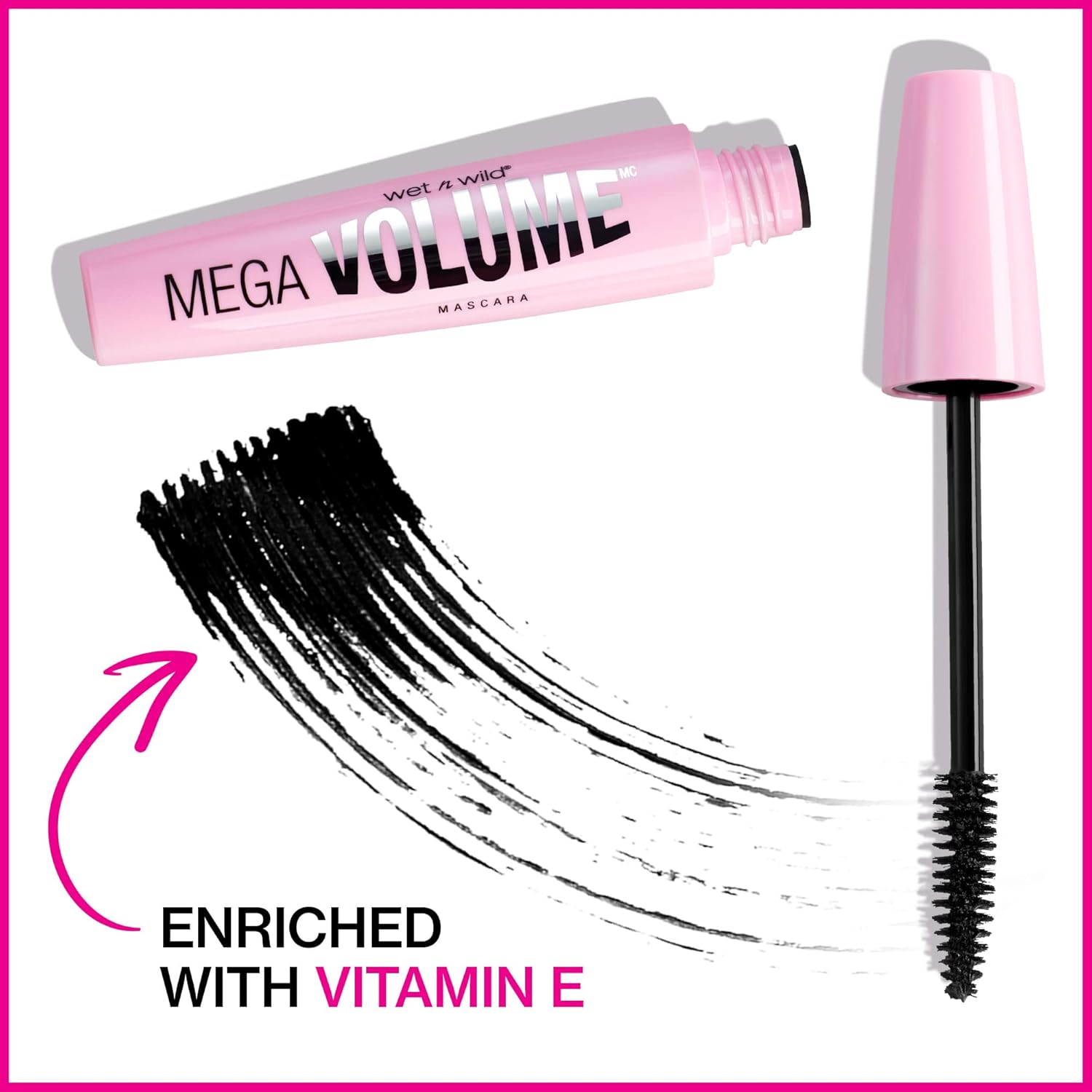 wet n wild Mascara Mega Volume - Vitamin E Enriched Volumizing, Smudge-Resistant Formula, Cruelty-Free, Gluten-Free, Sulfate-Free & Vegan - Black-4