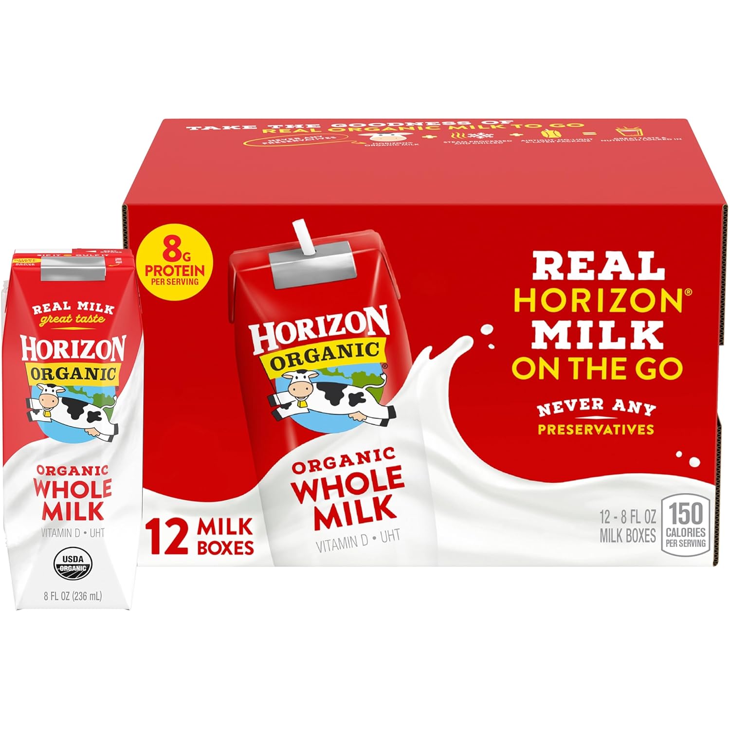 Horizon Organic Shelf-Stable Whole Milk Boxes, 8 oz., 12 Pack-0