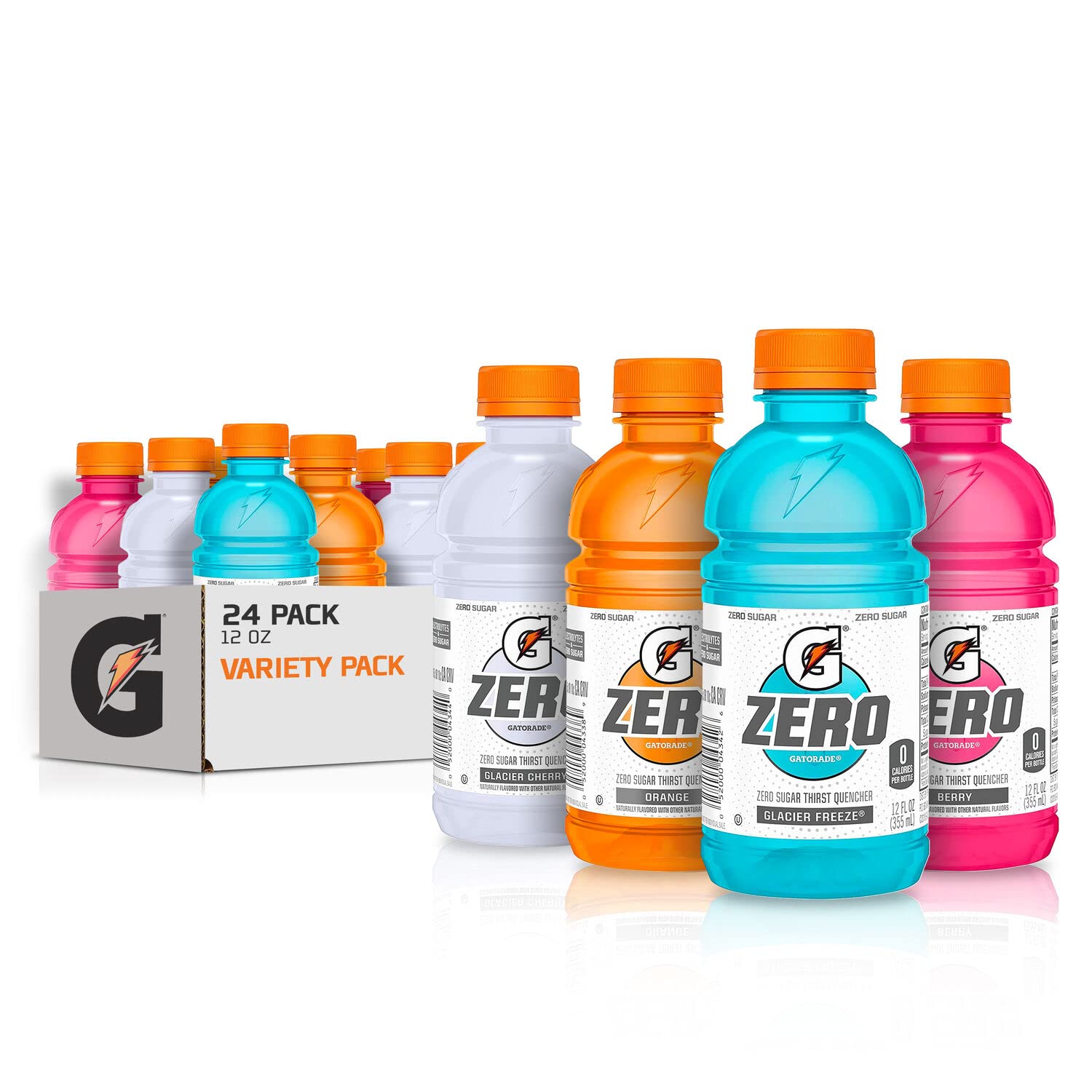 Gatorade Zero Sugar Thirst Quencher, Glacier Cherry Variety Pack, 12 Fl Oz (Pack of 24)-0