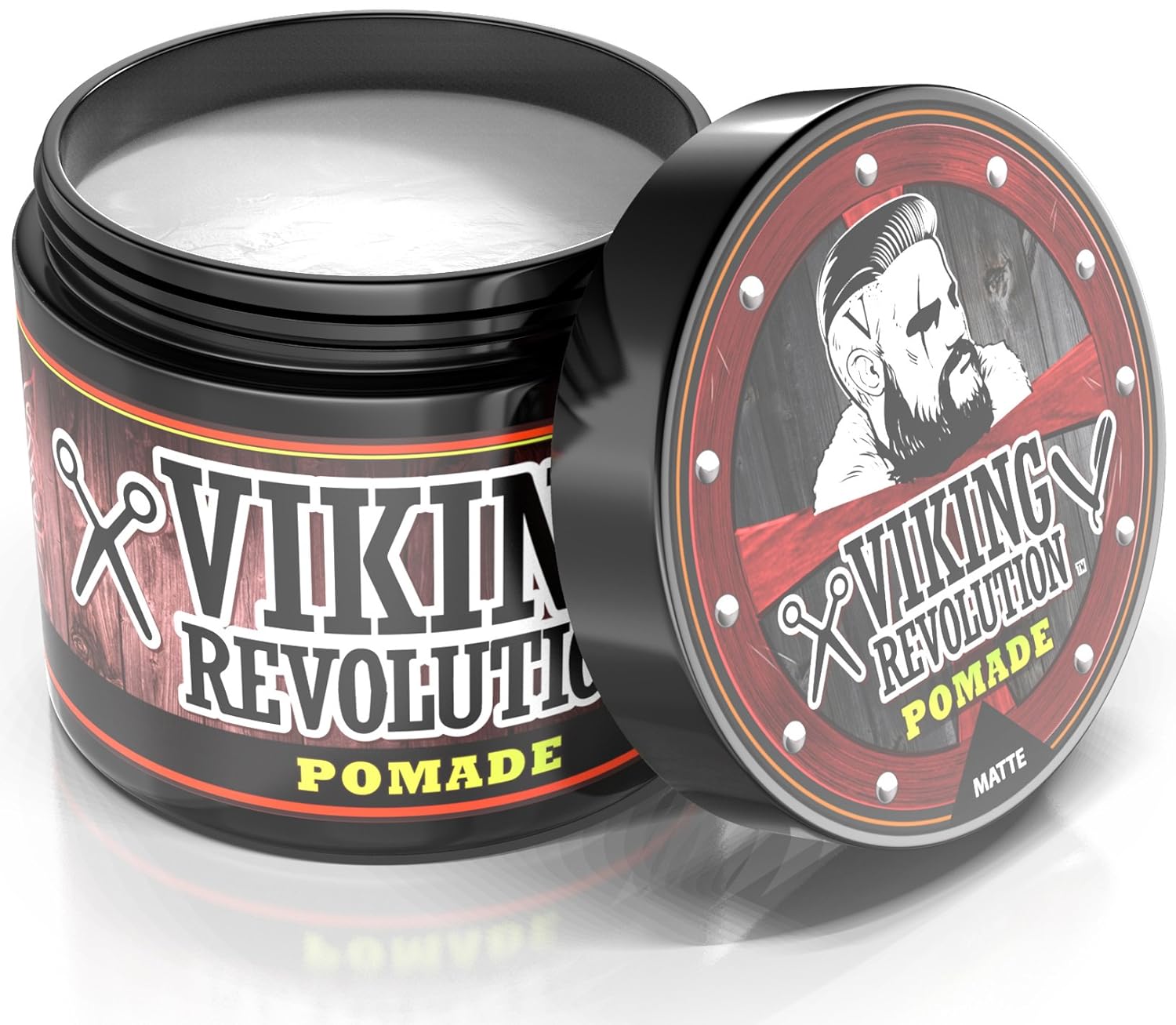 Viking Revolution Hair Pomade for Men (New Formula) - Medium Hold and Matte Shine Free for Classic Look 4oz - Water Based & Easy to Wash Out-0