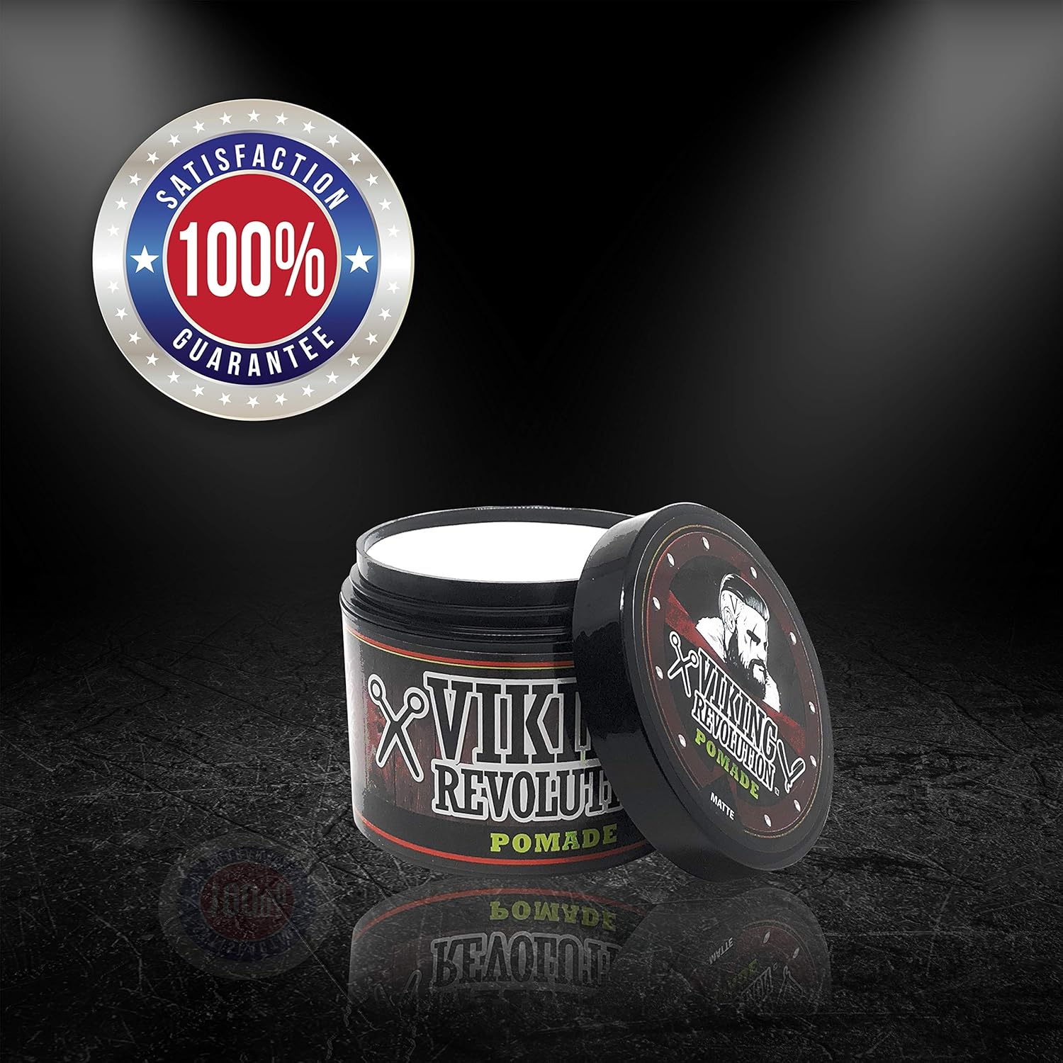 Viking Revolution Hair Pomade for Men (New Formula) - Medium Hold and Matte Shine Free for Classic Look 4oz - Water Based & Easy to Wash Out-3