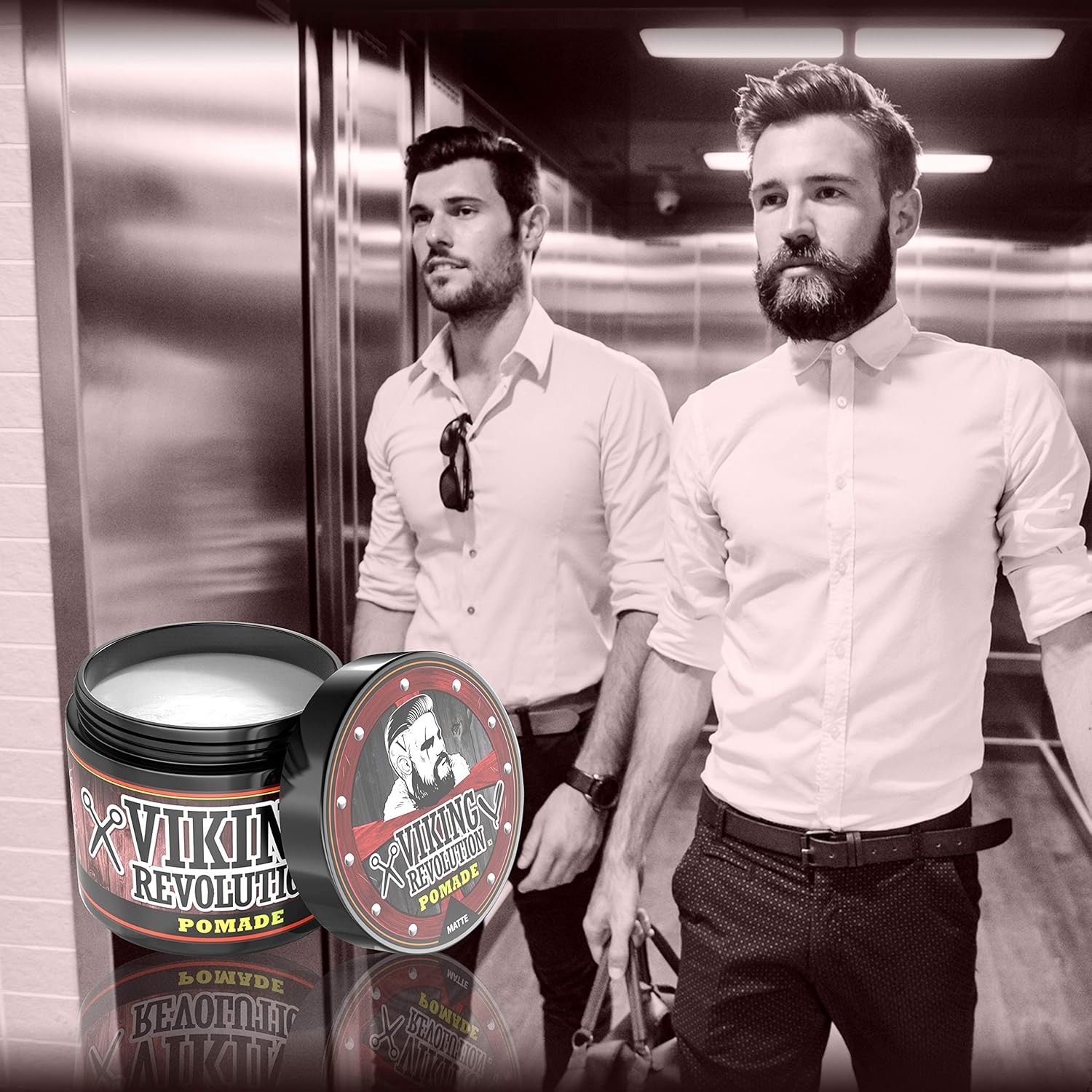 Viking Revolution Hair Pomade for Men (New Formula) - Medium Hold and Matte Shine Free for Classic Look 4oz - Water Based & Easy to Wash Out-5