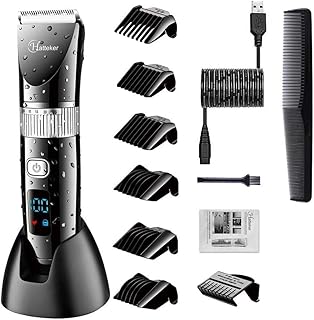 Hatteker Cordless Hair Trimmer Pro Hair Clippers Beard Trimmer for Men Haircut Kit Cordless USB Rechargeable Waterproof