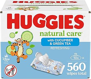 Huggies Natural Care Refreshing Baby Wipes, Hypoallergenic, Scented, 10 Flip-Top Packs (560 Wipes Total), Packaging May Vary