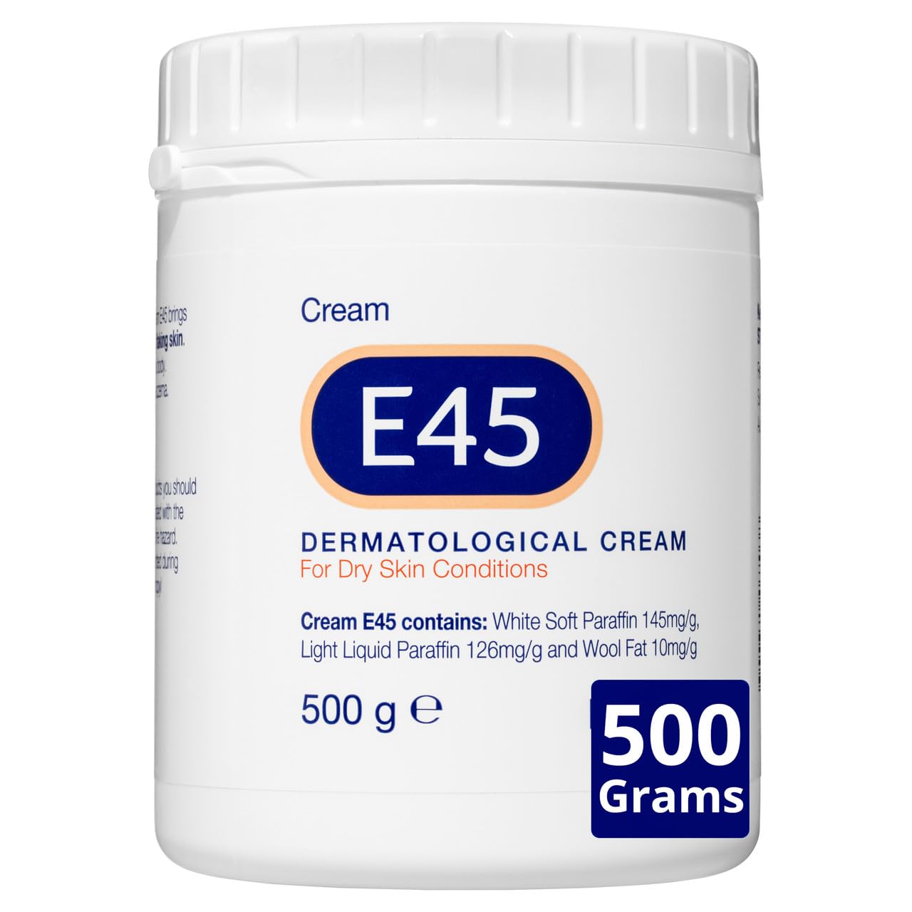 E45 Cream 500 g Tub – Moisturiser for Dry Skin and Sensitive Skin - Emollient Body Cream to Soothe Dry and Irritated Skin - Itchy Skin, Eczema Cream - Perfume-Free Face Cream and Non-Greasy Hand Cream-8