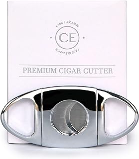 CASE ELEGANCE Classic Cigar Cutter Stainless Steel Sharp Guillotine Blades with Polished Chrome Finish