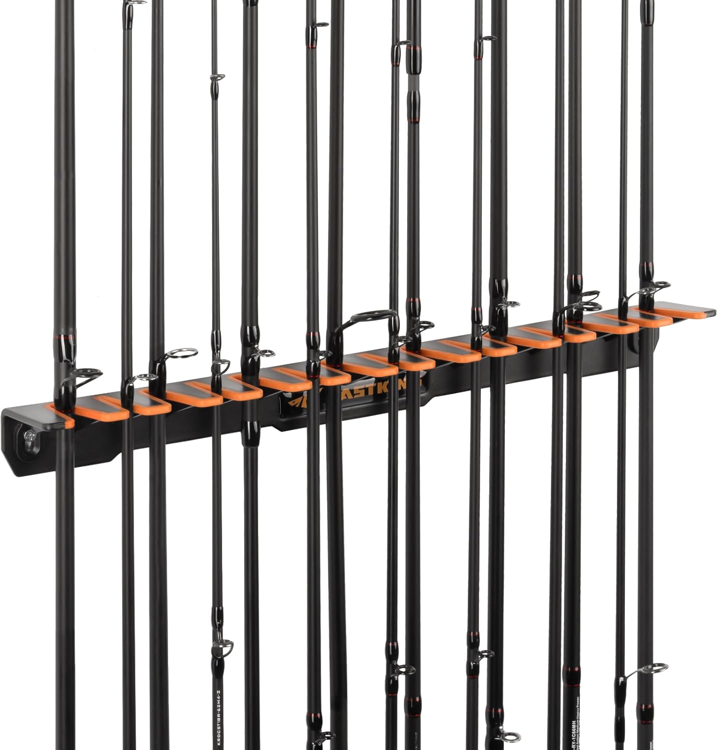 KastKing Patented V15 Vertical Fishing Rod Holder – Wall Mounted Fishing Rod Rack, Store 15 Rods or Fishing Rod Combos in 18 Inches, Great Fishing Pole Holder and Rack-2